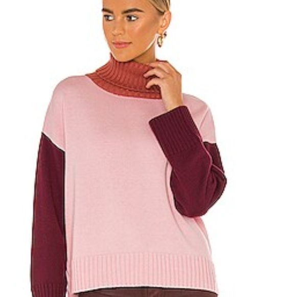 Michael Stars Daria Turtleneck Sweater in Ballet Combo Wool Cotton Blens Size M - Picture 7 of 7